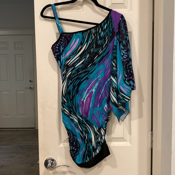 One-Shoulder Graphic Print Mini Dress from Marmalade, size L - Picture 9 of 10